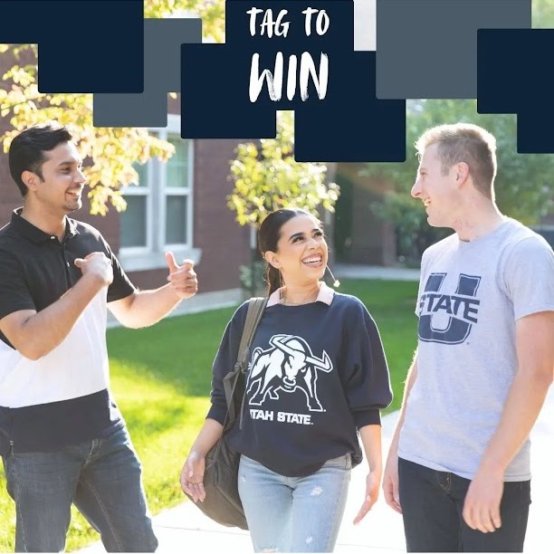 Fawad with Utah State students during a campus campaign